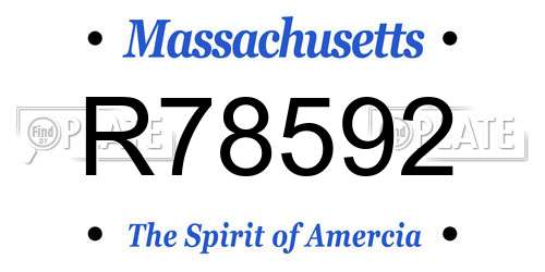 R78592 Massachusetts License Plate