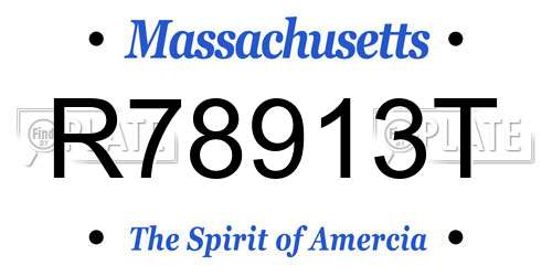 R78913T Massachusetts License Plate