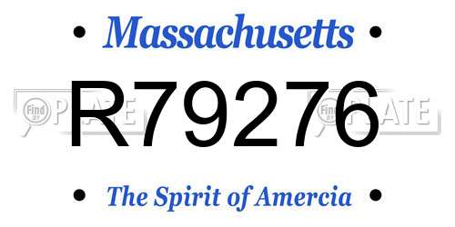 R79276 Massachusetts License Plate