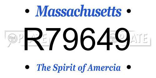 R79649 Massachusetts License Plate