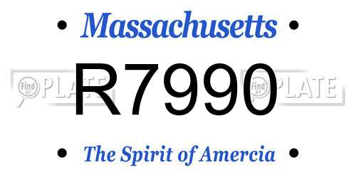 R7990 Massachusetts License Plate