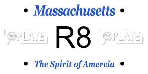 R8 Massachusetts License Plate