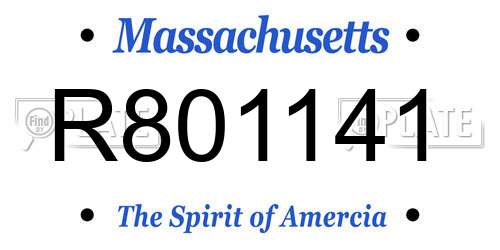 R801141 Massachusetts License Plate