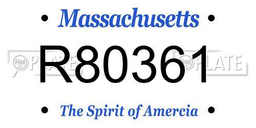 R80361 Massachusetts License Plate