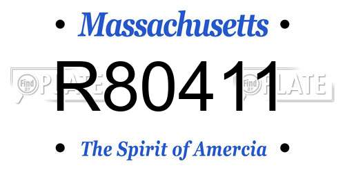 R80411 Massachusetts License Plate