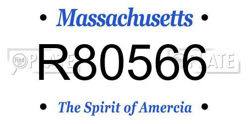 R80566 Massachusetts License Plate