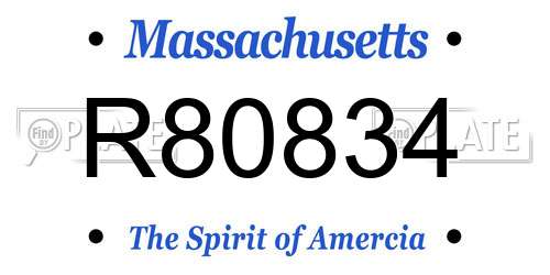 R80834 Massachusetts License Plate