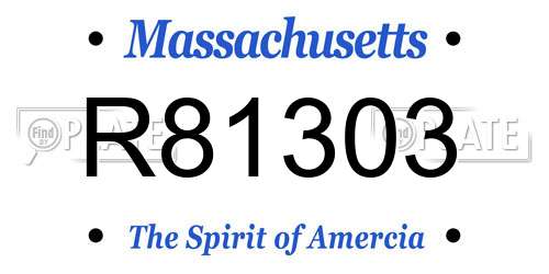 R81303 Massachusetts License Plate
