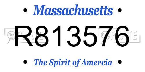 R813576 Massachusetts License Plate