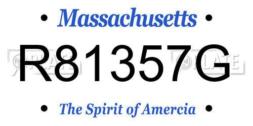 R81357G Massachusetts License Plate