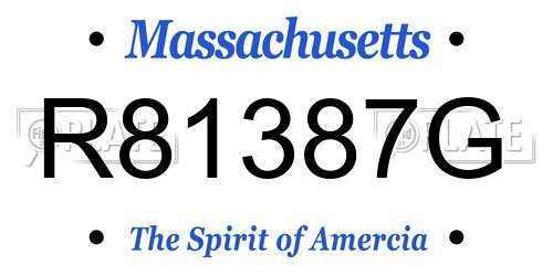 R81387G Massachusetts License Plate