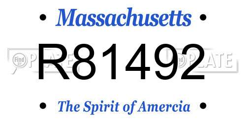 R81492 Massachusetts License Plate