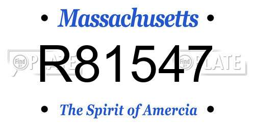 R81547 Massachusetts License Plate