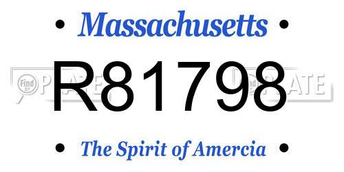 R81798 Massachusetts License Plate