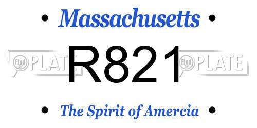 R821 Massachusetts License Plate