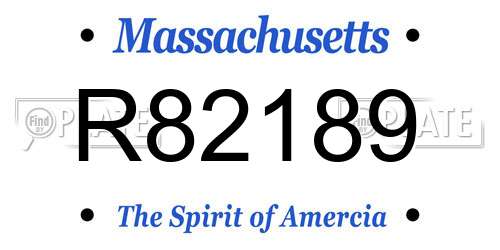 R82189 Massachusetts License Plate