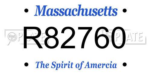 R82760 Massachusetts License Plate