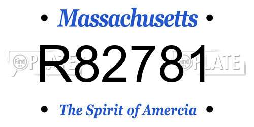 R82781 Massachusetts License Plate