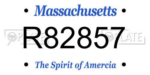 R82857 Massachusetts License Plate