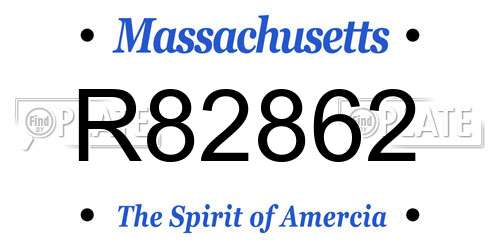 R82862 Massachusetts License Plate