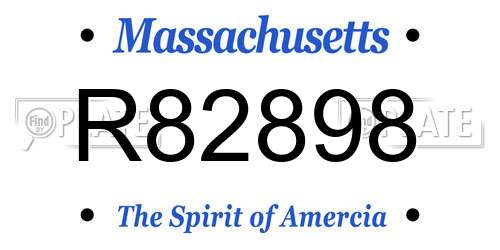 R82898 Massachusetts License Plate