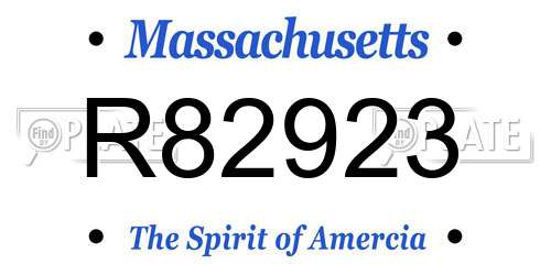 R82923 Massachusetts License Plate
