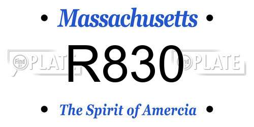 R830 Massachusetts License Plate