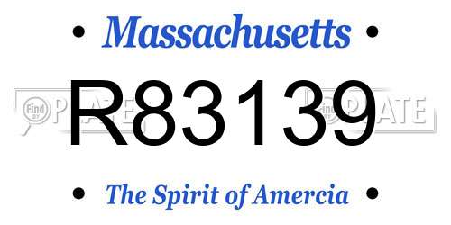 R83139 Massachusetts License Plate