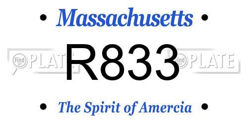 R833 Massachusetts License Plate