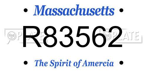R83562 Massachusetts License Plate
