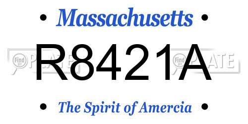 R8421A Massachusetts License Plate
