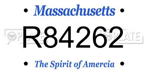 R84262 Massachusetts License Plate