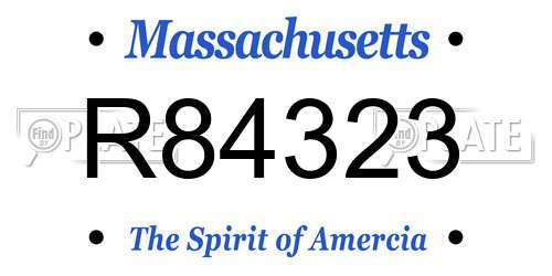 R84323 Massachusetts License Plate