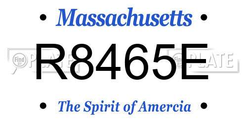 R8465E Massachusetts License Plate