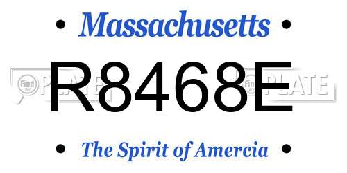 R8468E Massachusetts License Plate