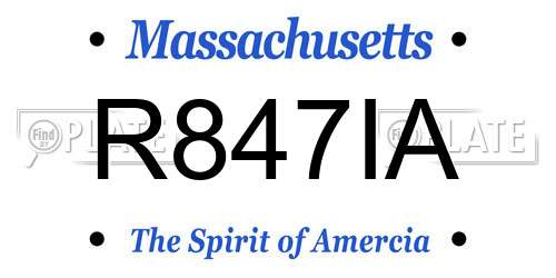R847IA Massachusetts License Plate
