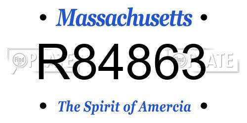 R84863 Massachusetts License Plate