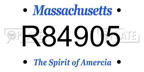 R84905 Massachusetts License Plate