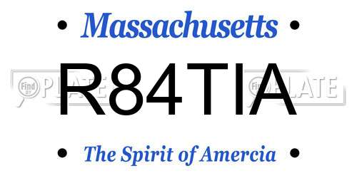 R84TIA Massachusetts License Plate