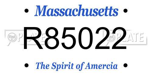 R85022 Massachusetts License Plate