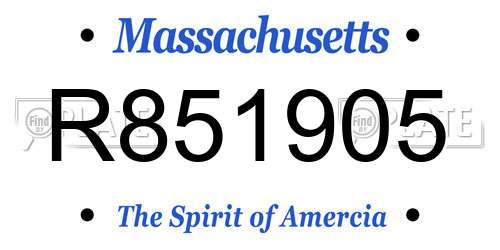 R851905 Massachusetts License Plate