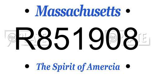 R851908 Massachusetts License Plate