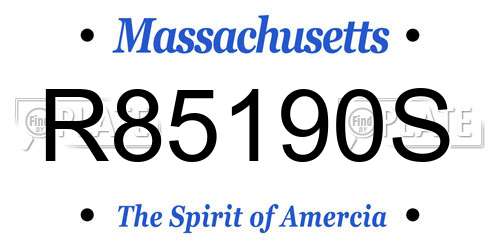 R85190S Massachusetts License Plate