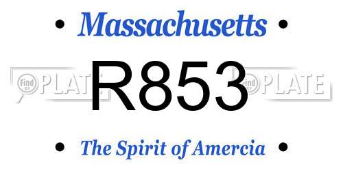 R853 Massachusetts License Plate