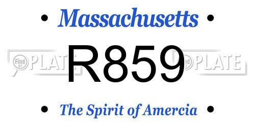 R859 Massachusetts License Plate
