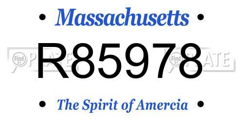 R85978 Massachusetts License Plate