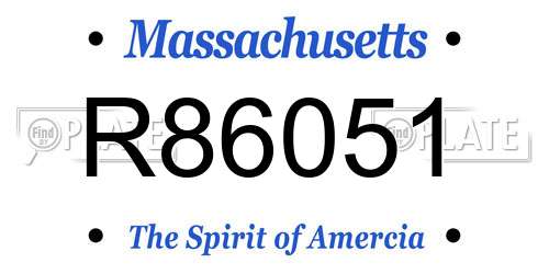 R86051 Massachusetts License Plate