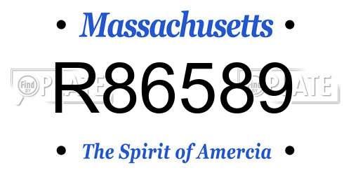 R86589 Massachusetts License Plate