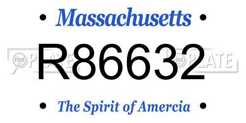 R86632 Massachusetts License Plate