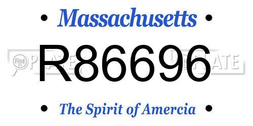 R86696 Massachusetts License Plate